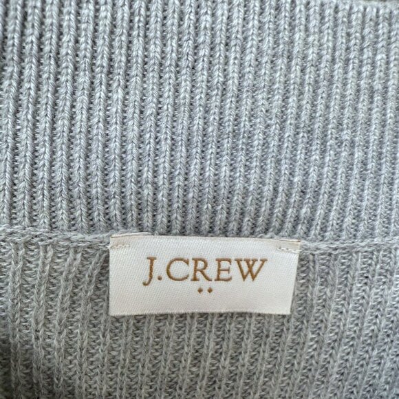 J.CREW Poncho Sweater Gray Stripe One Size Cotton Blend Womens Top NWT - Picture 6 of 10